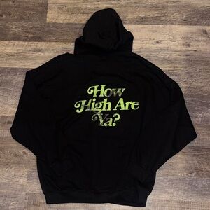 Jeffree Star Cosmetics Hoodie Black Hoodie with Green “high how are ya” Text